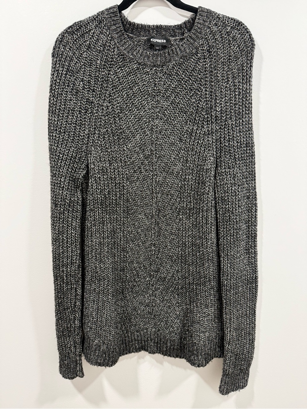 Express Women's Gray Cotton Wool Blend Crewneck Sweater Dress size Medium